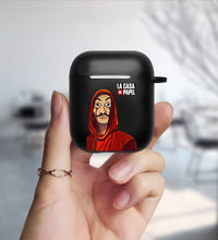 Load image into Gallery viewer, Money Heist Matte Black Cover For Apple airpods