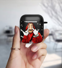 Load image into Gallery viewer, Money Heist Matte Black Cover For Apple airpods