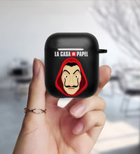 Load image into Gallery viewer, Money Heist Matte Black Cover For Apple airpods