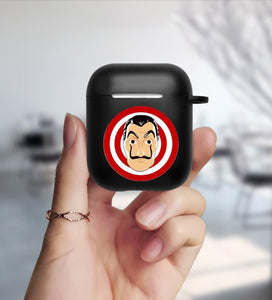 Money Heist Matte Black Cover For Apple airpods