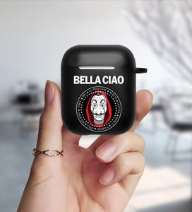 Money Heist Matte Black Cover For Apple airpods