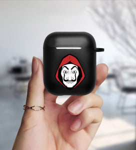 Money Heist Matte Black Cover For Apple airpods