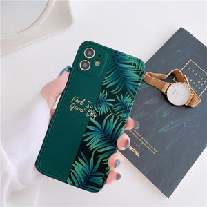 Green banana leaf phone Case For iphone 12